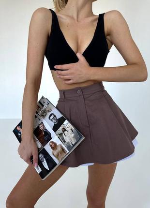 Стильная модная юбка шорты,черный,мокко,белый s-m; m-l9 фото
