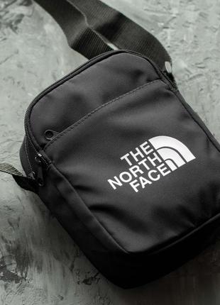 Сумка через плече the north face/барсетка нот фейс/месенджер tnf молодіжна чорна тканинна5 фото