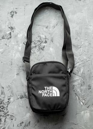 Сумка через плечо the north face \ барсетка норт фейс \ мессенджер tnf молодежная черная тканевая6 фото