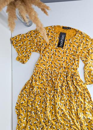 Летнее платье из натуральной ткани в цветочный принт от boohoo2 фото