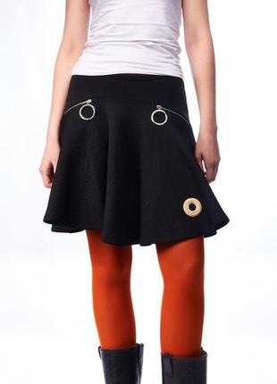 Kenzo, юбка черная, хлопок+полиэстер+эластан, женская m1 фото