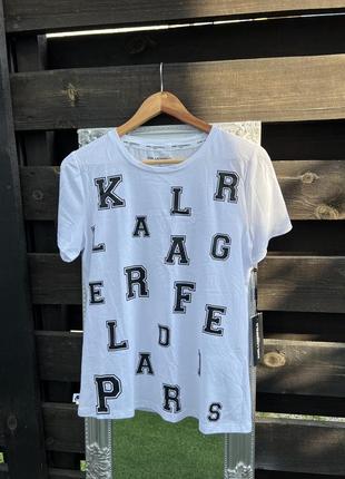 Біла футболка karl lagerfeld paris