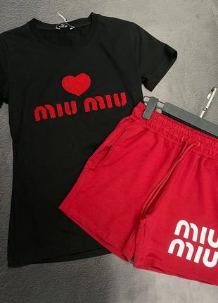 Летний костюм комплект в стиле miu miu