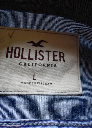 Красивая стильная мужская хлопковая рубашка от hollister оригинал. размер l.5 фото