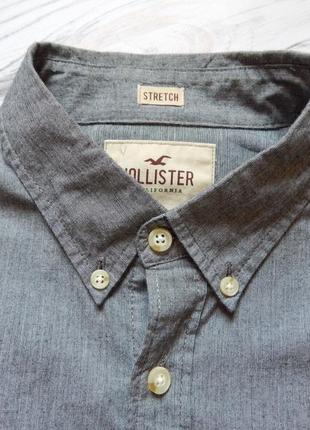 Красивая стильная мужская хлопковая рубашка от hollister оригинал. размер l.3 фото