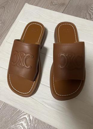 Кожаные шлепки celine2 фото