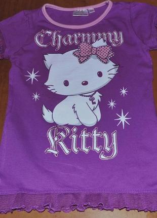 Миленькая  кофточка/футболка с длинным рукавом charmany kitty  для  девочки5 фото