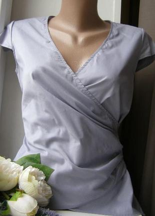 Rene lezard германия летняя блузка блуза короткий рукав лавандовая s 44 р микс хлопка