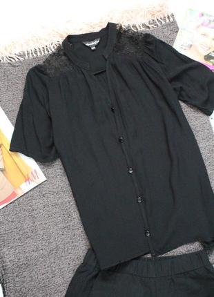 Черная блуза с ажурными плечами 2хл нарядная блуза футболка6 фото