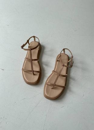 Натуральные кожаные босоножки - сандалии цвета мокко со стелькой мемори 41р.1 фото