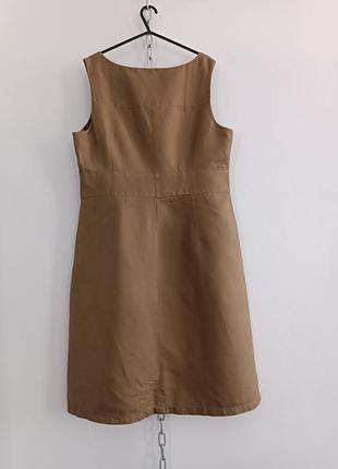 Платье из смеси льна и хлопка esprit, l/xl песочного цвета7 фото
