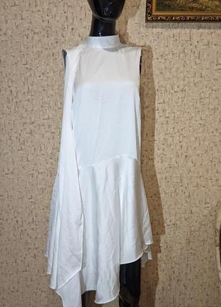 Белое атласное платье asos disign5 фото