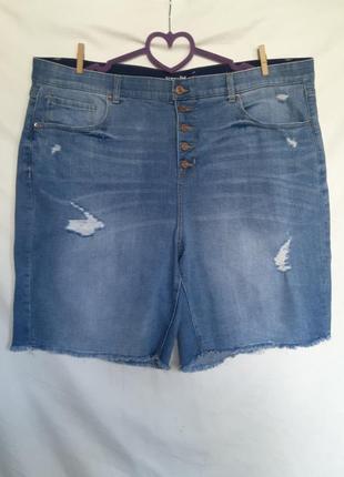 Жіночі рвані джинсові бриджі, капрі, шорти terra sky на заклепках з потертостями.