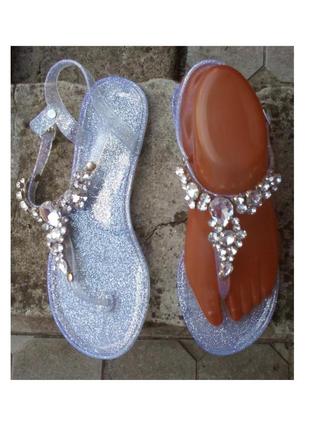 🌟 прозрачные силиконовые сандалии босоножки желейки от new look, р.38-39 код s3903