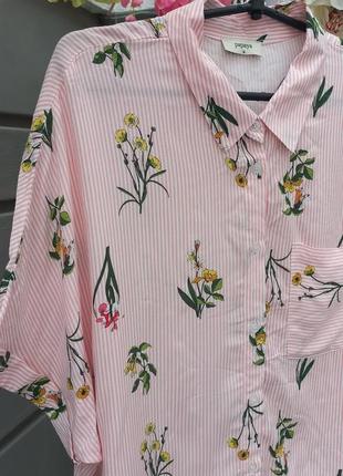 Женская блуза блузка полосканая цветочный принт4 фото