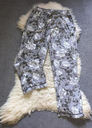 Домашние пижамные натуральные штаны брюки вискоза прямые принт