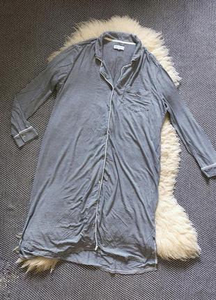 Ночнушка ночная рубашка длинная платье в полоску натуральная вискоза для беременных в роддом7 фото