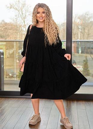 Вельветовое платье свободного кроя