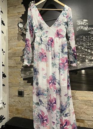 Дуже гарна довга шифонова сукня в квітковий принт zara