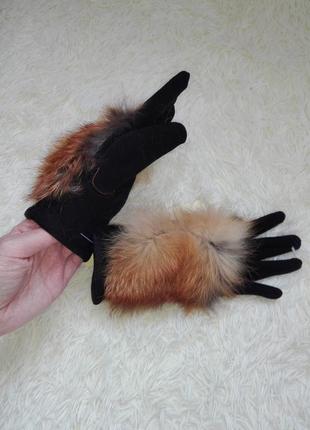 ✅ рукавички зима натуральне хутро8 фото