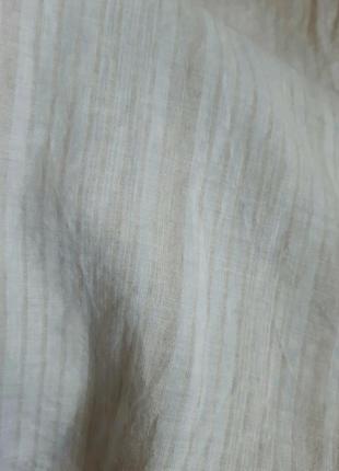 Сорочка льон бежева в смужку,48 р2 фото