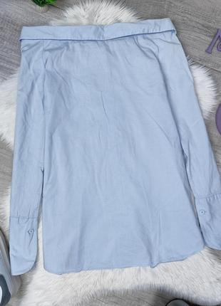 Женская кэжуал рубашка с открытыми плечами karol цвет голубой размер s7 фото