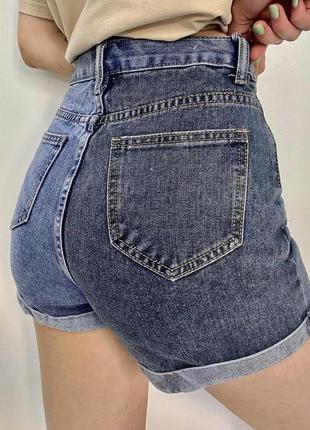 Стильные женские серо-голубые джинсовые шорты размер s, m, l2 фото