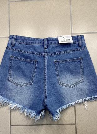 Стильные женские рваные джинсовые шорты размер м-442 фото