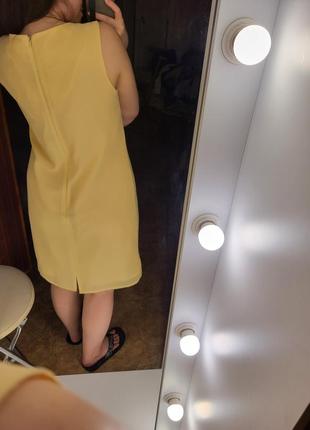 Платье сарафан желтое на змейке классика прямое вечернее в ресторан праздничное повседневное офис однотонное прямоугольник4 фото