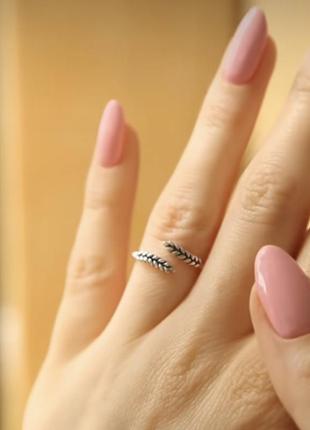 Каблучка срібло 925 кільце срібне колосок вс493