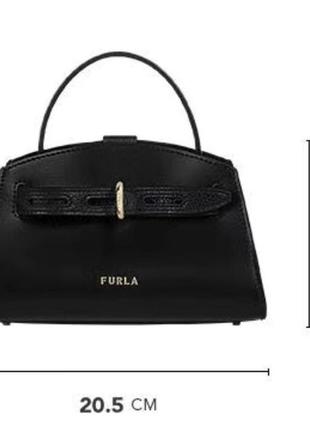 Коричневая сумка в стиле furla из натуральной кожи белая черная кожаная5 фото