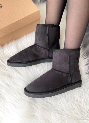 Женские ботинки ugg vegan black сапоги, угги зимние