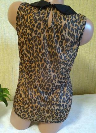 Блуза безрукавка в леопардовый принт2 фото