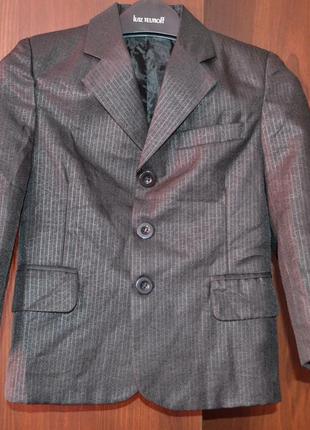 Новый пиджак на 6 лет, цвет черный р. 116 см1 фото