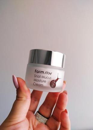 Зволожуючий крем із муцином равлики farm stay snail mucus moisture cream, 50 мл.4 фото