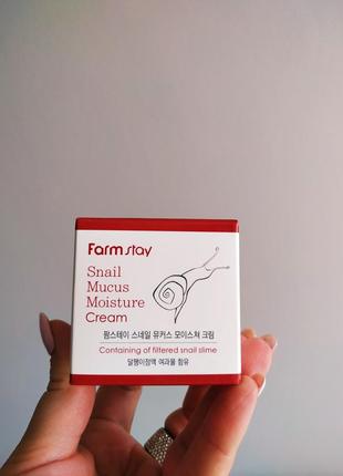 Зволожуючий крем із муцином равлики farm stay snail mucus moisture cream, 50 мл.6 фото