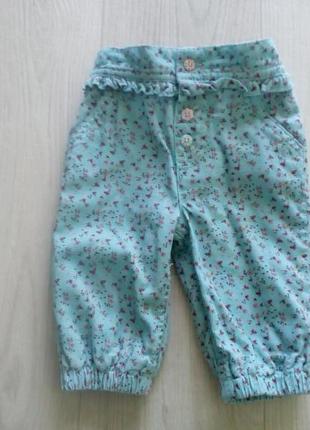 Штаны вельветовые на подкладке для девочки m&co baby 0-3 мес 50-62 см.2 фото