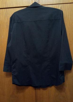 Рубашка черная хлопковая с v-образным вырезо2 фото