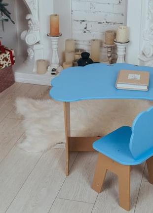 Дитячий столик і стільчик синій. комплект стіл парта та стільчик8 фото