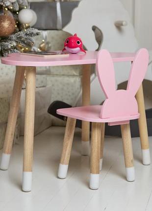 Детский столик тучка и стульчик ушки зайки. столик и стульчик комплект набор для игр, уроков, еды7 фото