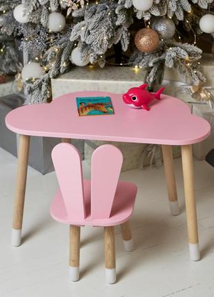 Детский столик тучка и стульчик ушки зайки комплект набор столик для игр, уроков, еды3 фото