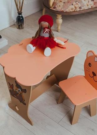 Стол парта и стульчик для учебы, рисования, игры детский комплект столик и стульчик2 фото