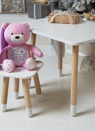 Комплект набор столик и стульчик детский фиолетовый бабочка с белым сидением. белый детский столик5 фото