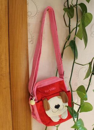 Миниатюрная сумка с собачкой ( красный и розовый цвета )1 фото
