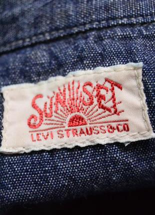 Lvc levis xl / винтажная рубашка шамбре, деним, big e5 фото