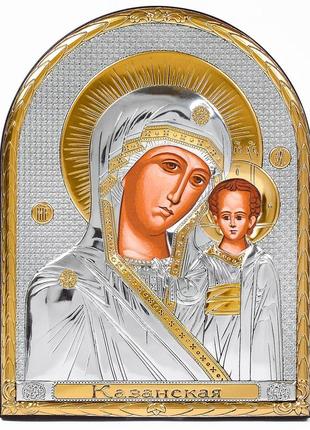 Казанская икона божией матери 12х15,2см арочной формы без рамки на дереве