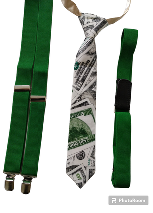 Оригінальна краватка дитяча з доларовим принтом.2 фото