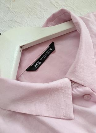 Сорочка, рубашка оверсайз. нежная розовая, сиреневая  легкая рубашка zara5 фото