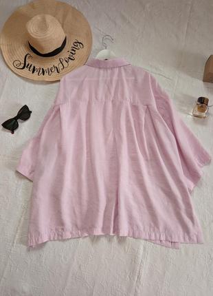 Сорочка, рубашка оверсайз. нежная розовая, сиреневая  легкая рубашка zara6 фото