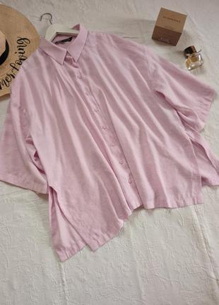 Сорочка, рубашка оверсайз. нежная розовая, сиреневая  легкая рубашка zara4 фото